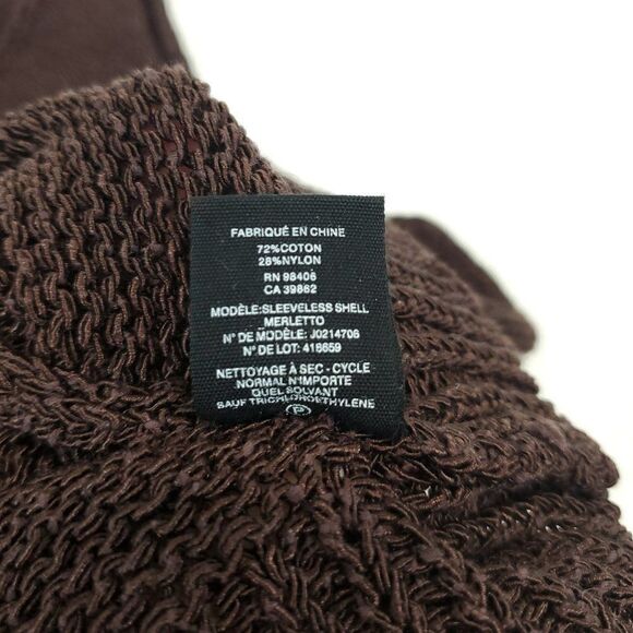Theory Brown Knit Merletto Shell Sleeveless Sweater Top - Picture 14 of 14
